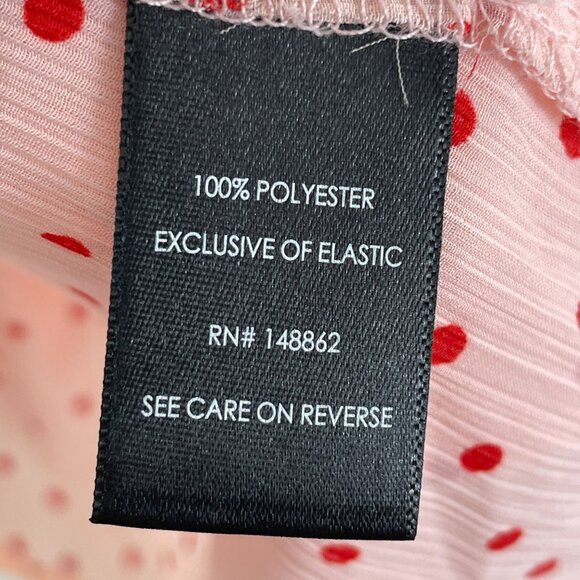 Torrid Womens Plus 2X Pink Polka Dot Tie Neck Blouse Long Sleeve Shirt Top - Picture 4 of 10